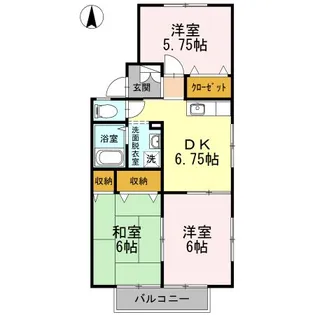 ハーモニーレジデンス B棟【2階】の間取り