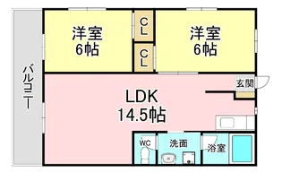 Regalo小倉南壱番館【2階】の間取り