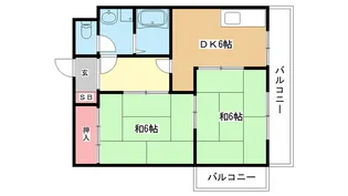 大阪府豊中市浜1【アパート】の間取り