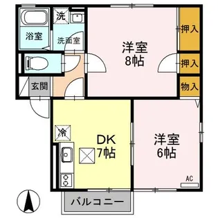 新潟県新潟市南区大通黄金3【アパート】の間取り