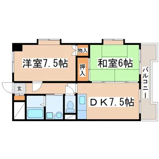 レオンヒル長町【5階】の間取り