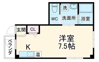1Rの間取り画像