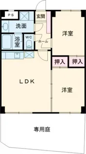 サニーフラット宮関【1階】の間取り