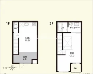 TRAIL hofu hachioji(トレイル防府八王子)アトリエの間取り