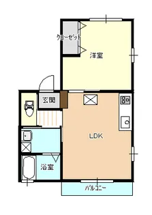 サンハイツB【1階】の間取り