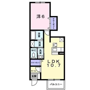 レットル ダムール A棟【1階】の間取り