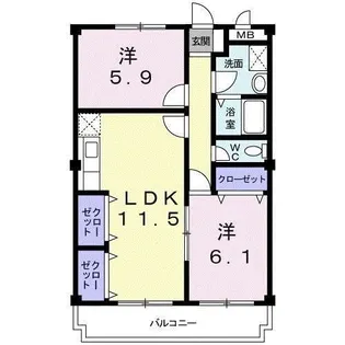 ロイヤルパレス桜井【3階】の間取り