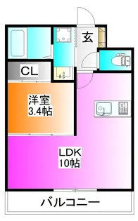 1LDKの間取り画像
