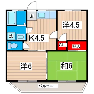 コーポまつあいI【2階】の間取り