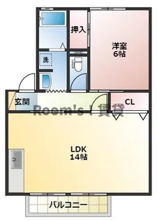 スカイハイツE【1階】の間取り