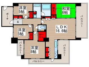 エスティプレイス【8階】の間取り