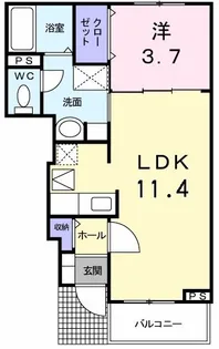 サニースクエアII【1階】の間取り