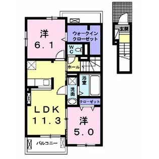 プラシード・レジデンスB【2階】の間取り