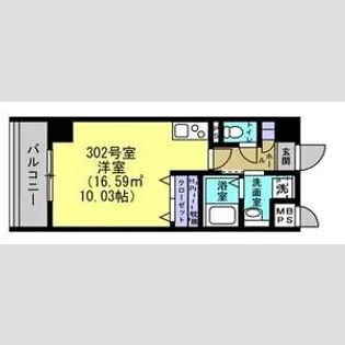 クオーレ薬師堂【3階】の間取り