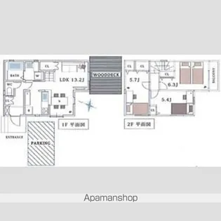 東京都世田谷区上用賀4【一戸建】の間取り