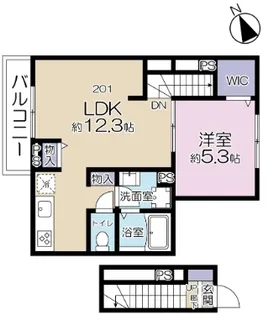 ジーヴォ宮ノ前【2階】の間取り