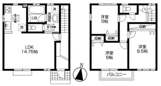 埼玉県所沢市大字北秋津【アパート】の間取り