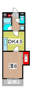 1DKの間取り画像