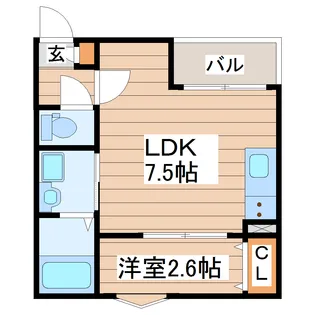 R-SMARTスカイヒル長町【2階】の間取り