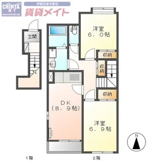 b.Cadette S【2階】の間取り