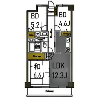 アーバンパーク三ツ池公園W【1階】の間取り