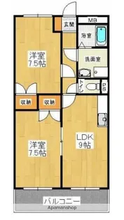 ハイネスコーポ【1階】の間取り