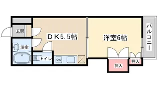 シオザキビルナンバー3【5階】の間取り