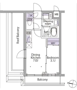 イプセ初台【4階】の間取り