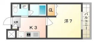 松尾ハイツ寝屋川【3階】の間取り