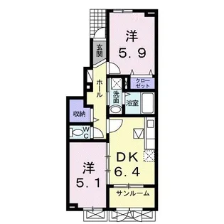 アッシュ 2【1階】の間取り
