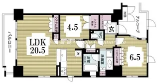 京都府京都市上京区聚楽町【マンション】の間取り