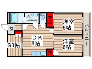 ハイツニュ-エイト【1階】の間取り