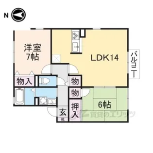 カンパーニュ黒岡A棟【2階】の間取り