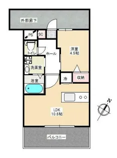 野台団地西【1階】の間取り