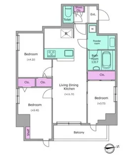 ドゥーエ日暮里III【4階】の間取り
