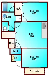 ハーブメゾン千代ヶ丸【1階】の間取り