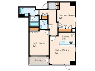 レジディア東麻布【3階】の間取り
