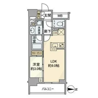 グローリオ コンフォート東京菊川【9階】の間取り