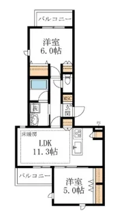 NOBEL中落合【3階】の間取り