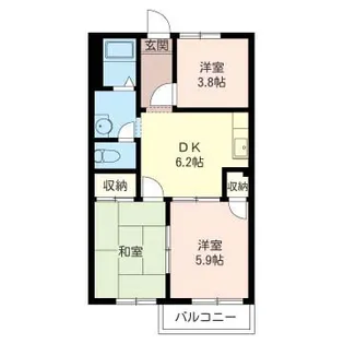 サンモールハイツ【2階】の間取り