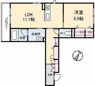 シャイン福泊【2階】の間取り