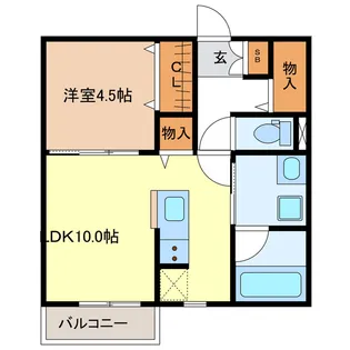 カーサバレンシア津新町【3階】の間取り