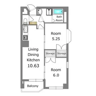 南大通りイステートハイツ【5階】の間取り