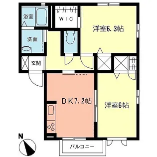 プリムヴェールII【2階】の間取り