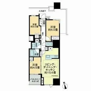 Brillia山手動坂グランスイート【6階】の間取り