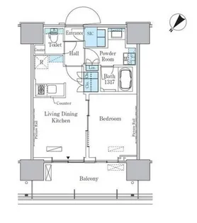 HARUMIFLAG PORT VILLAGE C棟【13階】の間取り
