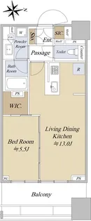シティタワー銀座東【17階】の間取り