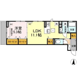 グランディール南佐古【2階】の間取り