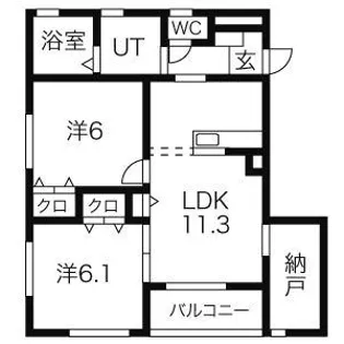 アン・フレメゾン【1階】の間取り