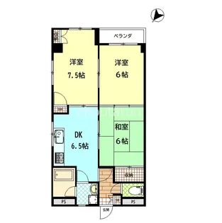 川越マンション【1階】の間取り